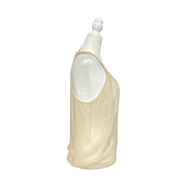 Upcycled Burning Torch Silk and Sequin Vintage Halter Top with Leather Straps - Picture 7 of 16